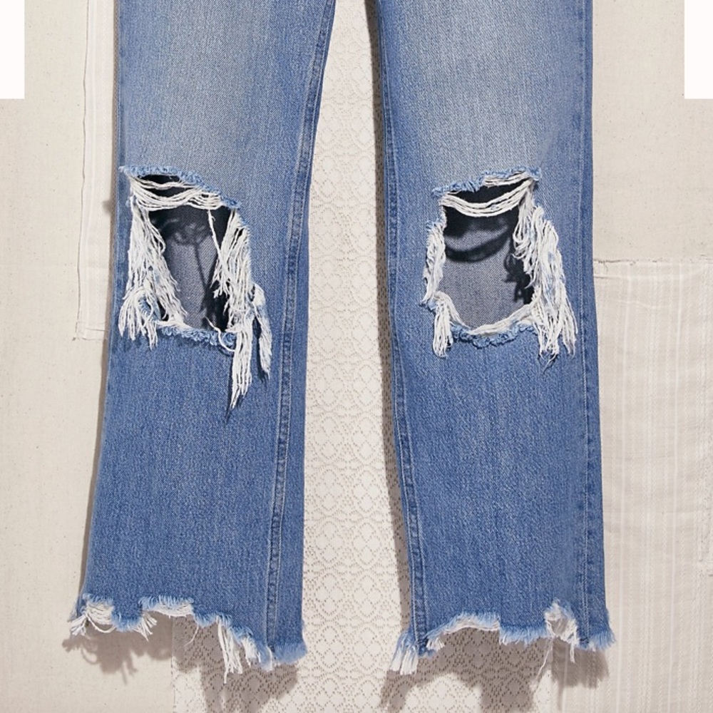 NWT Feel People Maggie Mid-Rise Straight-Leg Jeans Size 26 Light Stone Wash - Picture 6 of 14